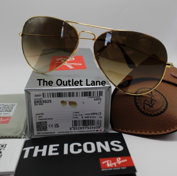 Model Display RayBan Aviator Gradient Brown RB3025 - Picture 3 of 16